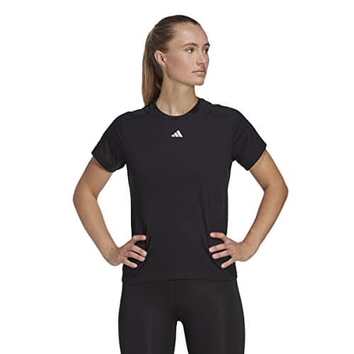 Image of adidas Women's AEROREADY Train Essentials Minimal Branding Crewneck Tee, Black, XS