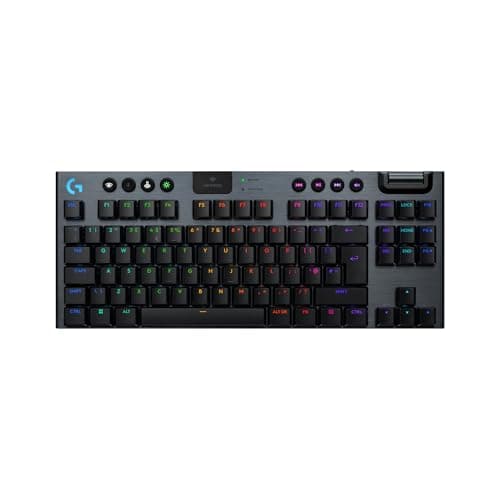 Image of Logitech G G915 X LIGHTSPEED TKL Low-Profile Wireless Gaming Keyboard, Double-Shot PBT Keycaps, Fully Programmable Keys, RGB Backlighting, GL Brown Tactile - PC/Mac, QWERTY UK Layout - Black