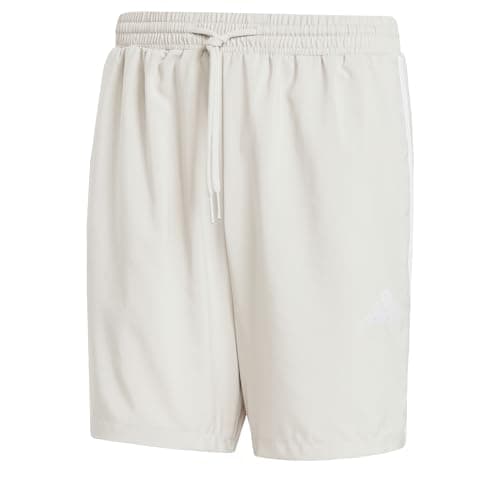 Image of adidas Men's Essential Three Stripes Chelsea Base Short, Wonder Alumina/White, L