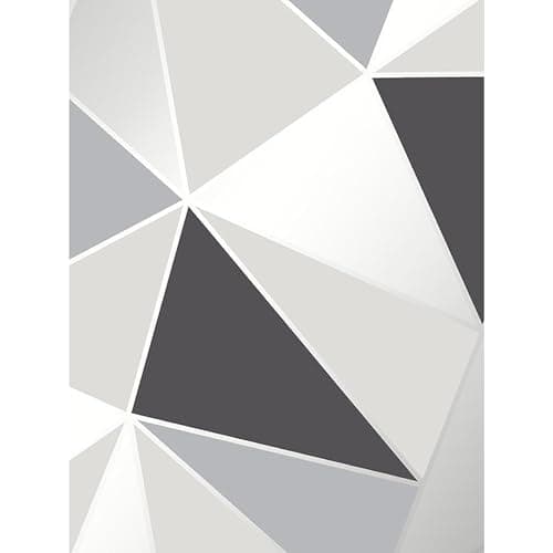 Image of Fine Decor FD41994 UK Apex Geo Sidewall Wallpaper, Black/Silver