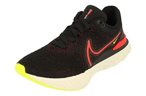 Image of NIKE React Infinity Run Flyknit 3 Men's Running Trainers Sneakers Shoes DH5392 (Black/Siren RED-Team RED-Volt 007) UK7.5 (EU42)