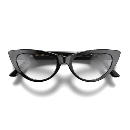 Image of LONDON MOLE Eyewear | Naughty Reading Glasses | Cat eye Glasses | Cool Readers | Designer Glasses | Womens Reading Glasses | Spring Hinges | Gloss Black | magnification +1.0