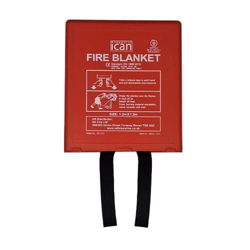 Image of Ican PRODUCTS Hardcase BSI Kitemarked Fire Blanket 1.2m x 1.2m – Certified to BS EN 1869:2019 – Premium Glass Fibre Emergency Fire Blanket, Wall-Mountable – Home, Kitchen & Workplace Fire Safety