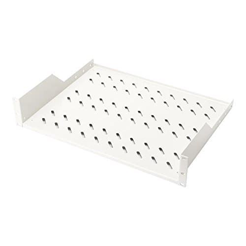 Image of DIGITUS Shelf for fixed installation - 19-inch - 2U - Front mounting - Load capacity 25 kg - For network and server cabinets - From 450 mm cabinet depth - Grey