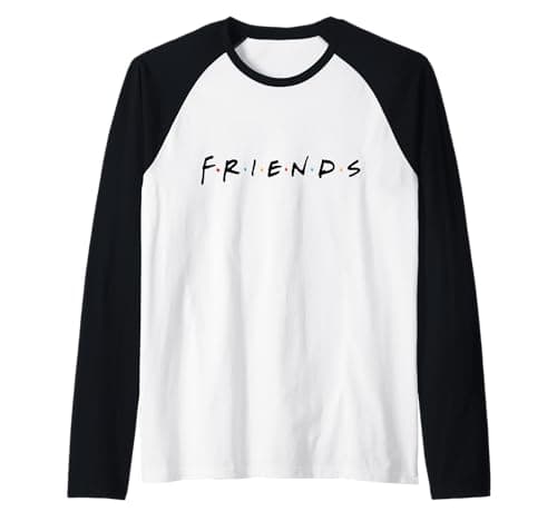 Image of Friends TV Show Logo Classic Best 90s Fan Retro Lover Sitcom Raglan Baseball Tee
