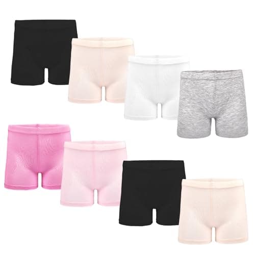 Image of ZERULETS Girls Safety Short Dress Dance Breathable Shorts 8 Pack Kids Bike Cycling Shorts 4-6 Years - 120