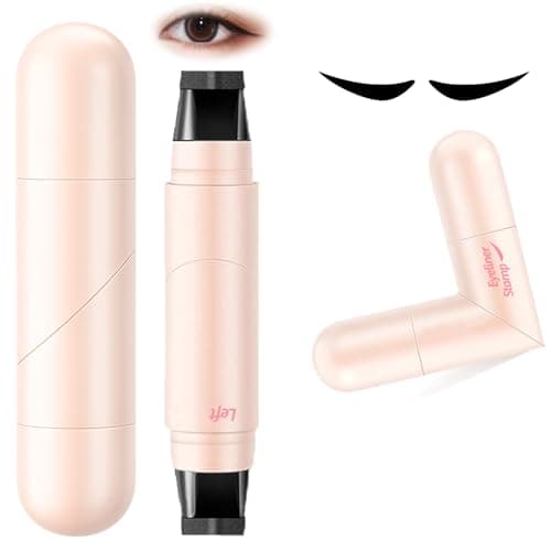 Image of Dual-Tip Winged Eyeliner Stamp Pen - Long-Lasting Waterproof & Smudge-Proof Liquid Eyeliner, Foldable Stencil Tool for Precise Makeup, Easy to Use for Beginners & Professionals (Black)