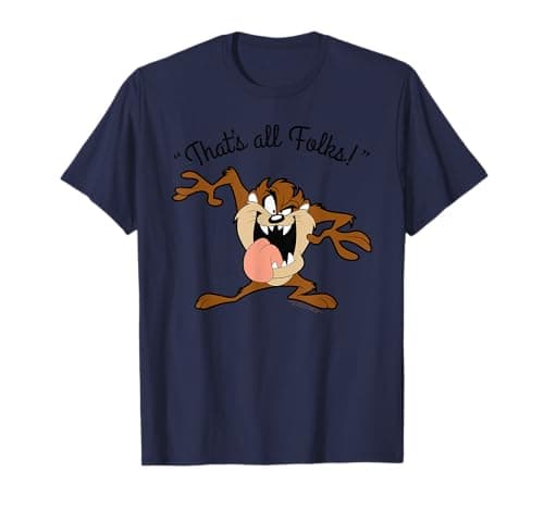 Image of Looney Tunes Taz That's All Folks Black T-Shirt
