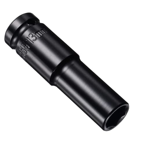 Image of Juttzzei 1/2 Inch Drive 13mm Deep Impact Socket - Heat-Treated CR-V Steel, 78mm Length, 6-Point Metric Sizes for Car & Home Repair