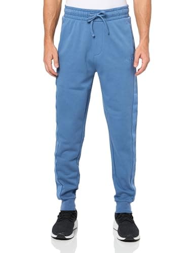 Image of HUGO Men's Stretch Cotton Logo Tape Sweatpants, Acai Blue, X-Large