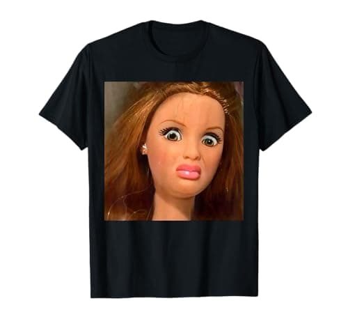 Image of Funny Doll Face Meme Expression Hilarious Sarcastic T-Shirt
