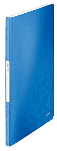 Image of Leitz A4 Display Book, 20 Pockets, 40 Sheet Capacity, Transparent Pockets, Metallic Blue, WOW Range, 46310036