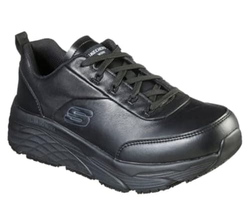 Image of Skechers Men's Max Cushioning Elite Sr Filchner Sneaker, Black Leather/Synthetic, 8 UK