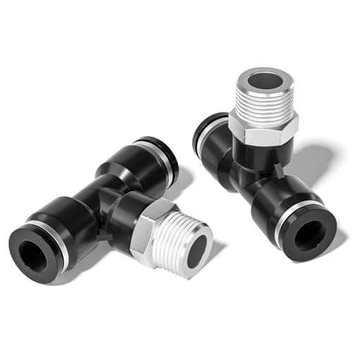 Image of TAILONZ PNEUMATIC Male Branch Tee 6mm Tube OD x 1/4 Inch NPT Thread Push to Connect Fittings PT6-N2 (Pack of 10)