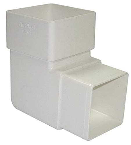 Image of FLOPLAST 65mm Square Downpipe 92.5 Degree Offset Bend - White - Pack of 2
