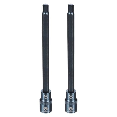 Image of sourcing map 2pcs 1/2" Drive Impact Hex Bit Socket H8 (8mm) Metric 8" Length S2 Steel 6-Point Sockets for Power Drill Drivers Adapter, Blue