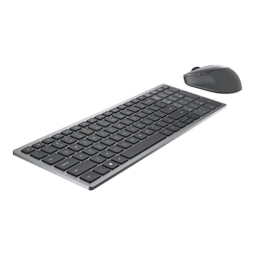 Image of Dell KM7120W Multi-Device Wireless Keyboard and Mouse, UK (QWERTY), Numeric Keypad, 2.4GHz, Bluetooth 5.0, 1600 dpi, Compatible with Windows, Chrome, Android, and Mac, (Grey)
