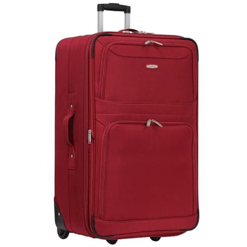 Image of ARIANA® Lightweight Luggage Trolley Expandable Suitcase Travel Bag - RT42 (Red, 29" Large)