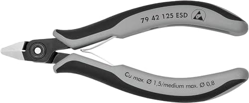 Image of KNIPEX Precision Electronics Side Cutter ESD with Multi-Component Handles 125 mm, 79 42 125 ESD