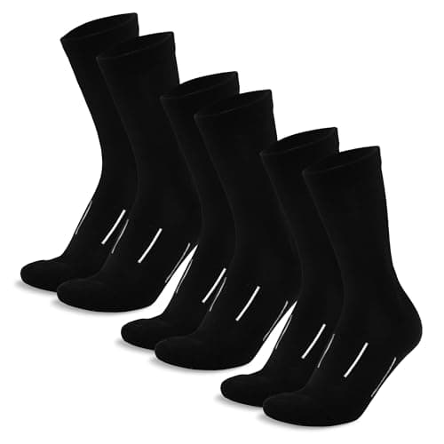 Image of Merino.tech Merino Wool Socks Mens and Womens - Merino Wool Hiking Socks Crew Style (Jet Black Pack of 3, 9-12)