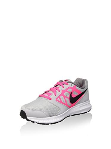 Image of Nike Downshifter 6 Gs/ps, Girls’ Nike Girl's Downshifter 6 GS/PS Footwear - Black/Pink/White, Size 3, Grey / Black / Pink / White (Wolf Grey / Black-Hyper-Wht Pink), 5.5 UK