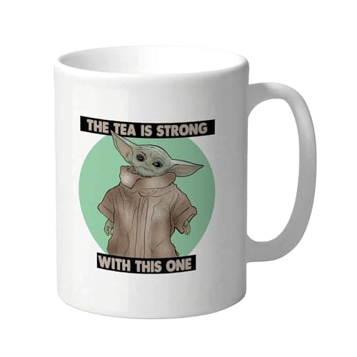Image of Funny Mug for Star Wars Fan Birthday The Tea is Strong with This One Yoda Humour Coffee Cup CMUG07