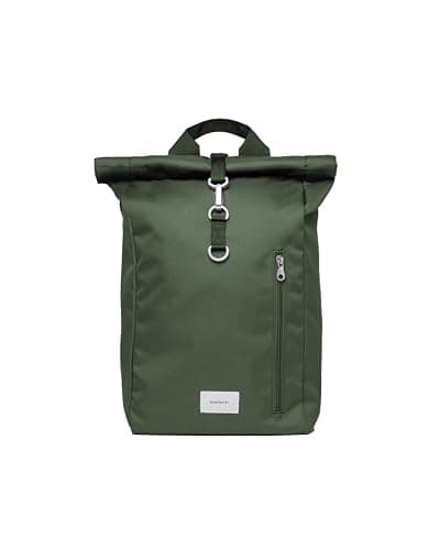 Image of Sandqvist Ground Rolltop Backpack 16”, 19L, Green, Laptop Backpack, 16" Laptop Compartment, Water-Resistant, Recycled Materials