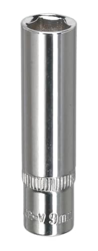 Image of Sealey Sp1409D Walldrive Socket 9Mm Deep 1/4Sq Drive Fully Polished