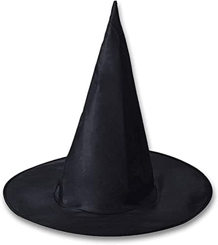 Image of Caprilite 38cm Black Witch Hat Halloween Witches Fancy Dress Costume UK