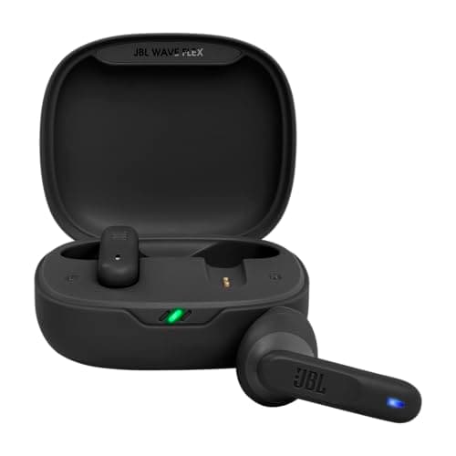 Image of JBL Wave Flex In-Ear Wireless Earphones with IP54 and IPX2 Waterproofing, TalkThru and AmbientAware Technology and 32-Hour Battery Life, Black