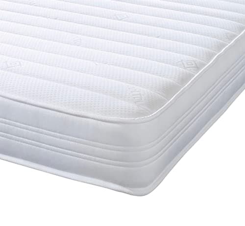 Image of eXtreme comfort ltd White Sirocco Hybrid Single Mattress (90 x 190cm), 18cm Deep with Memory Foam & Open Coil Spring. Soft Comfort Feel. UK Made, Rolled & Boxed