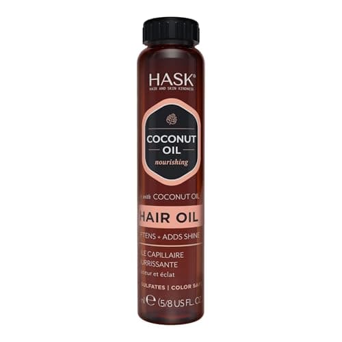 Image of HASK Coconut Nourishing Shine Oil Vial for all hair types, colour safe, gluten-free, sulfate-free, paraben-free - 1 18mL Vial