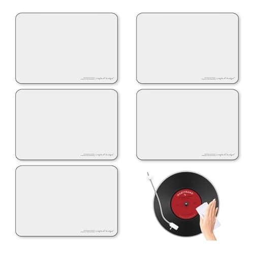 Image of Vinyl Record Cleaning Cloth, 5 Pack Anti-Static CD Cleaning Cloth - Ultra-Soft Microfibre Lint-Free Kit for LP/CD/DVD | 9.4"x6.5" Non-Shedding Cloths Removes Dust & Debris with Zero Fibre Loss