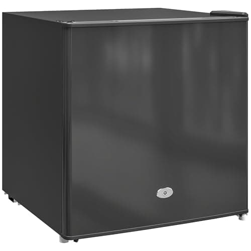 Image of HOMCOM Tabletop Mini Freezer with 35 Litre Capacity, Small Lockable Freezer with Reversible Door, Two Keys, Adjustable Temperature and Removable Wire Shelf for Bedrooms, Home Office, Black