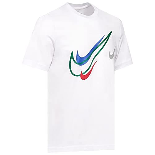 Image of NIKE Court T Shirt Mens Swoosh Logo Tee Short Sleeve Classic T Shirt White DQ3944 100 New Size Small (Small)…