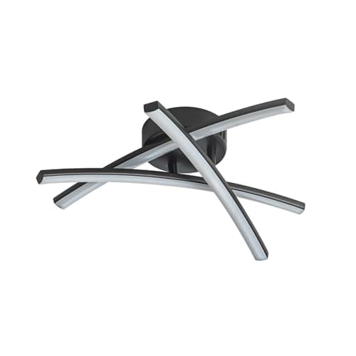 Image of firstchoicelighting Modern Integrated LED Ceiling Light Fitting Black Flush Style Low Energy
