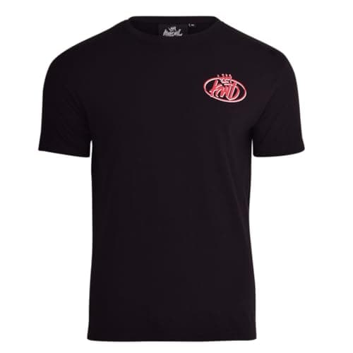 Image of Kings Will Dream KWD Mens Designer Classic T Shirt Original Summer Tee Front and Back Logo Print Crown Logo Black L