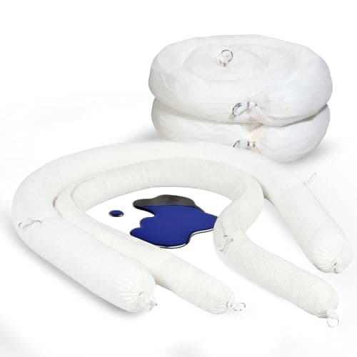 Image of Oil Spill Absorbent Sock 114L, Pack of 4-3m x 130mm Durable Polypropylene Spill Containment Boom for Marine Deployment & Industrial Use, Liquid Absorbent Socks for Emergency Response - Oil Only