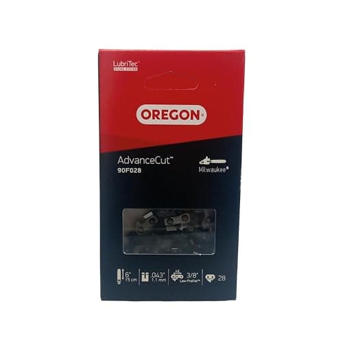Image of Oregon Chainsaw Chain 3/8" LP Pitch, .043" (1.1 mm) Gauge for 6" (15cm) Bar, 28 Drive Links – Low-Kickback Replacement Saw Chain for Small Chainsaw & Pruning Saw, Fits Milwaukee & Ryobi Models