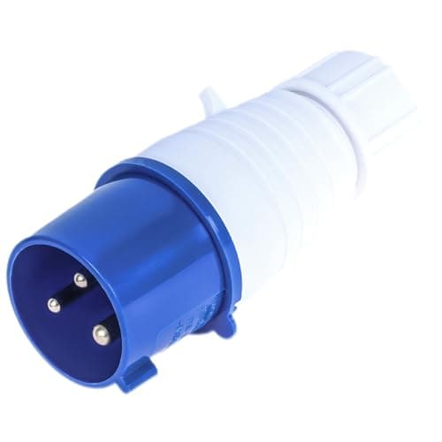 Image of 32A 240V Industrial Plug, IP44 Waterproof 3 Pin 2P+E Connector, 32 Amp Female Locking Plug for Construction Sites, Camping Caravan, Workshop Applications