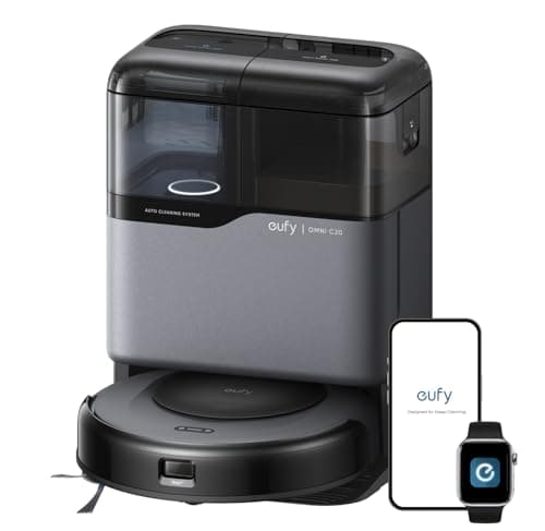 Image of eufy Omni C20, Robot Vacuum Cleaner with Mop, All-in-One Station,7,000 Pa Powerful Suction, Ultra-Slim, Auto Emptying, Washing and Drying for Hands-Free Cleaning, Mop Lifting and Carpet Detection