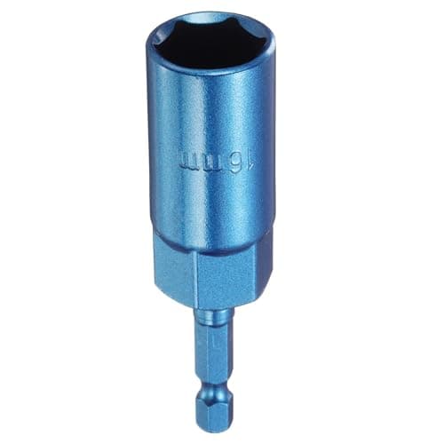 Image of sourcing map Nut Driver 16mm Hex Drive Socket CR-V Steel Power Screw Drill Bits Socket Wrench Tools with 1/4" Quick Change Hex Shank for Power Drills Impact Drivers, Blue