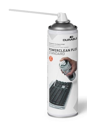Image of Durable POWERCLEAN Extra-Strong Compressed Air Duster, HFC-Free and Electronics Safe Canned Air Cleaner, PC and Keyboard Condensed Spray Can, 400ml