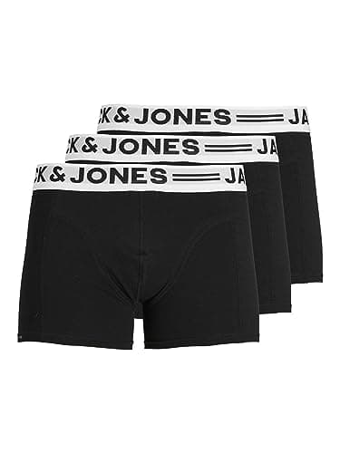 Image of Jack & Jones Men's Sense Trunks 3-pack Boxer shorts, Black, S UK