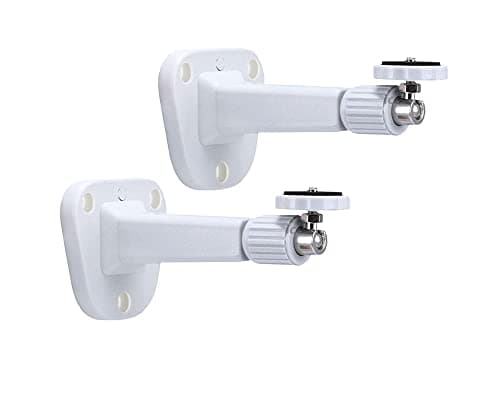 Image of Bestga 2 PCS Adjustable Universal Wall Ceiling Mounts, BS07 15.5cm Pan Tilt Security Camera Brackets for CCTV CCD Box Body Dome Bullet Camera Home Surveillance System - white