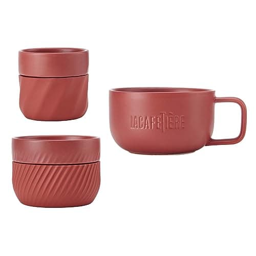 Image of La Cafetière 3pc, Family Mug Set, 380ml, 200ml and 100ml, Red