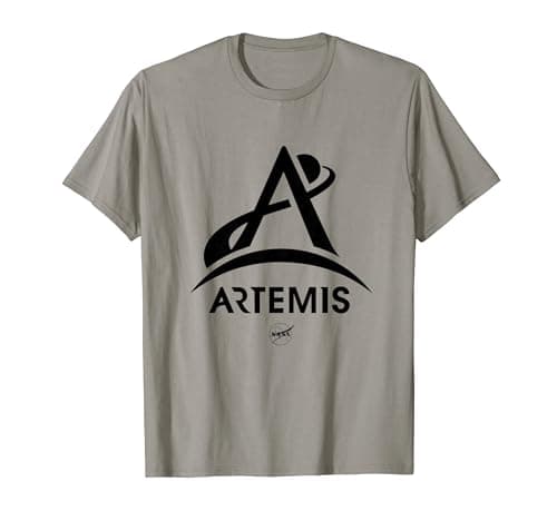 Image of NASA Artemis Mission Insignia Logo Black T-Shirt