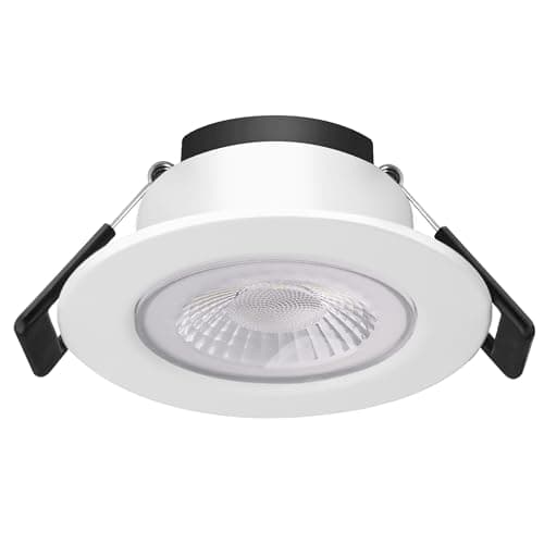 Image of Bright Source Core LED Recessed Downlight, TRIAC Dimmable, 8W, 960lm, 4000K Cool White, IP65 Rated with Bezel, Fire Rated, 55mm Cutout