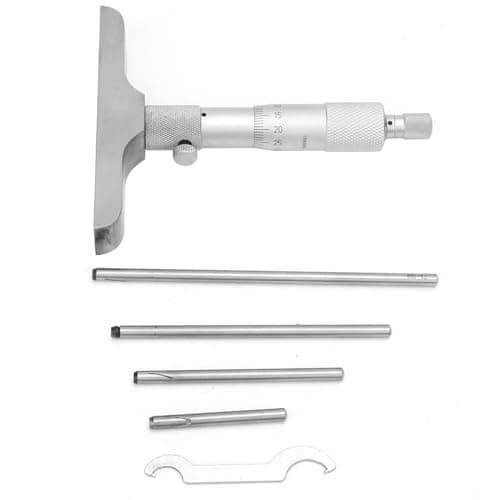 Image of 0.01mm Depth Micrometer with 5pcs Connecting Rods Depth Gauge Gage(0-100mm 4inch)