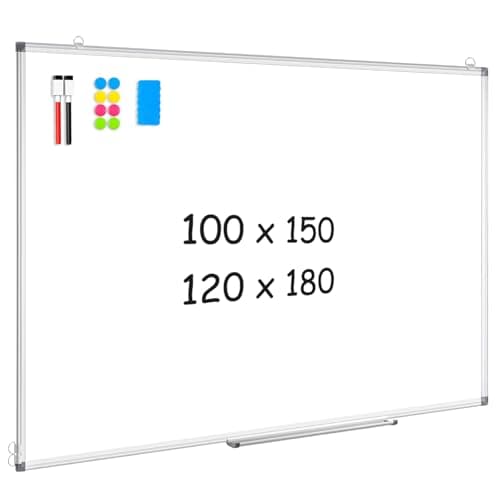 Image of AMUSIGHT Back to School 100x150 cm Large Whiteboard, Magnetic White Board Dry Erase for Wall, Home, School, Office